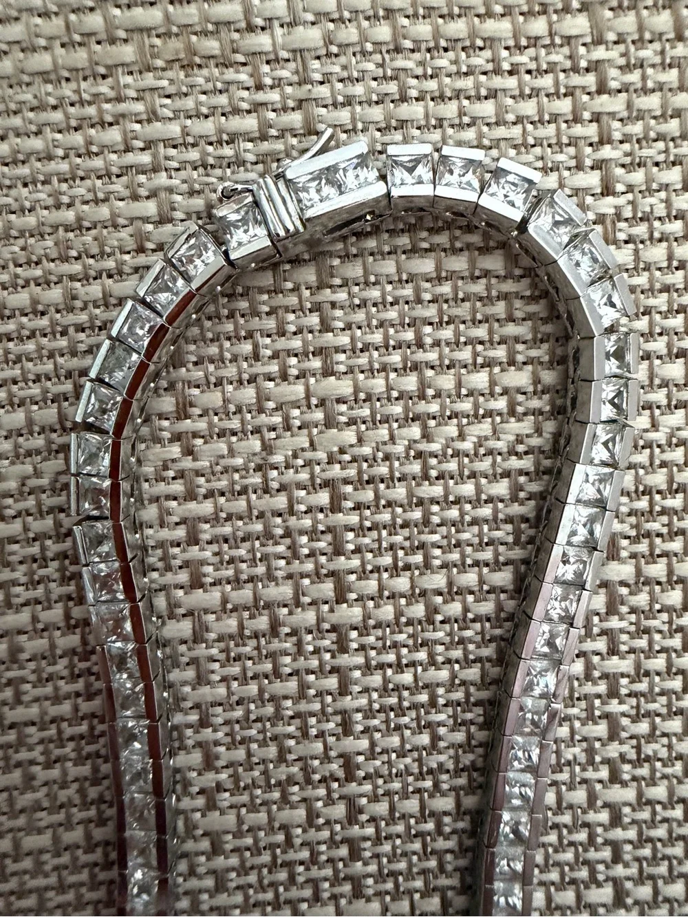 Classic Silver-Tone Crystal Tennis Necklace - Silver like brand new. Never worn
